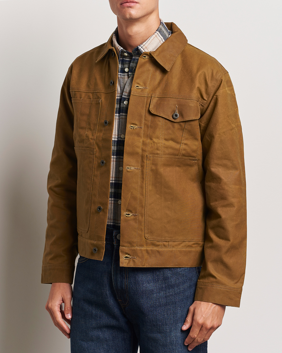 Heren | Gewaxte jassen | Filson | Short Lined Tin Cloth Cruiser Dark Tan