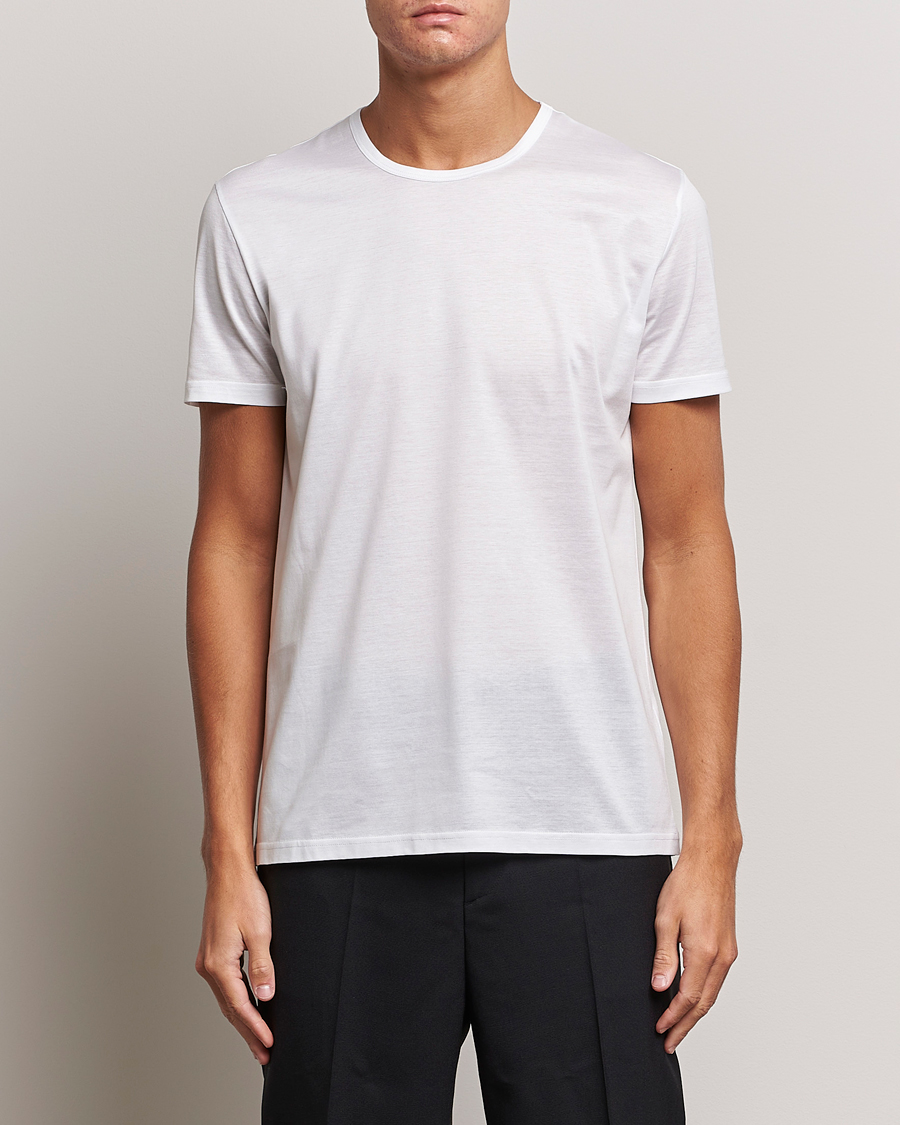 Heren |  | Zegna | Filoscozia Pure Cotton Round Neck T-Shirt White