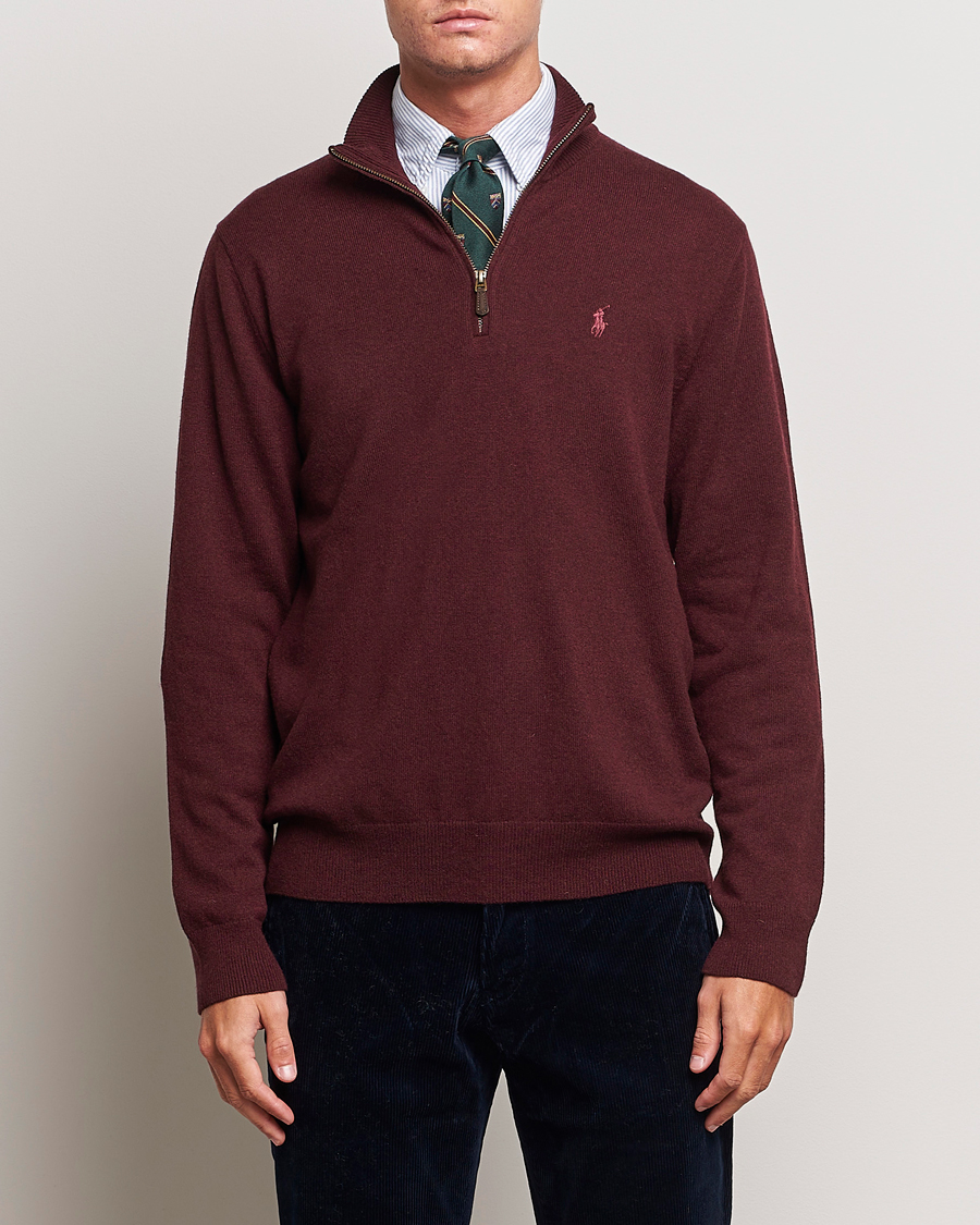 Heren |  | Polo Ralph Lauren | Merino Half-Zip Sweater Aged Wine Heather