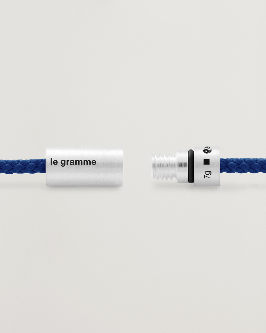 Heren |  | LE GRAMME | Nato Cable Bracelet Blue/Sterling Silver 7g