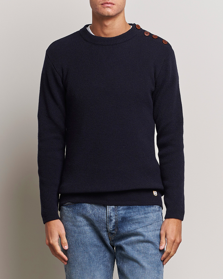 Heren |  | Armor-lux | Pull Marin Lambswool Sweater Navy