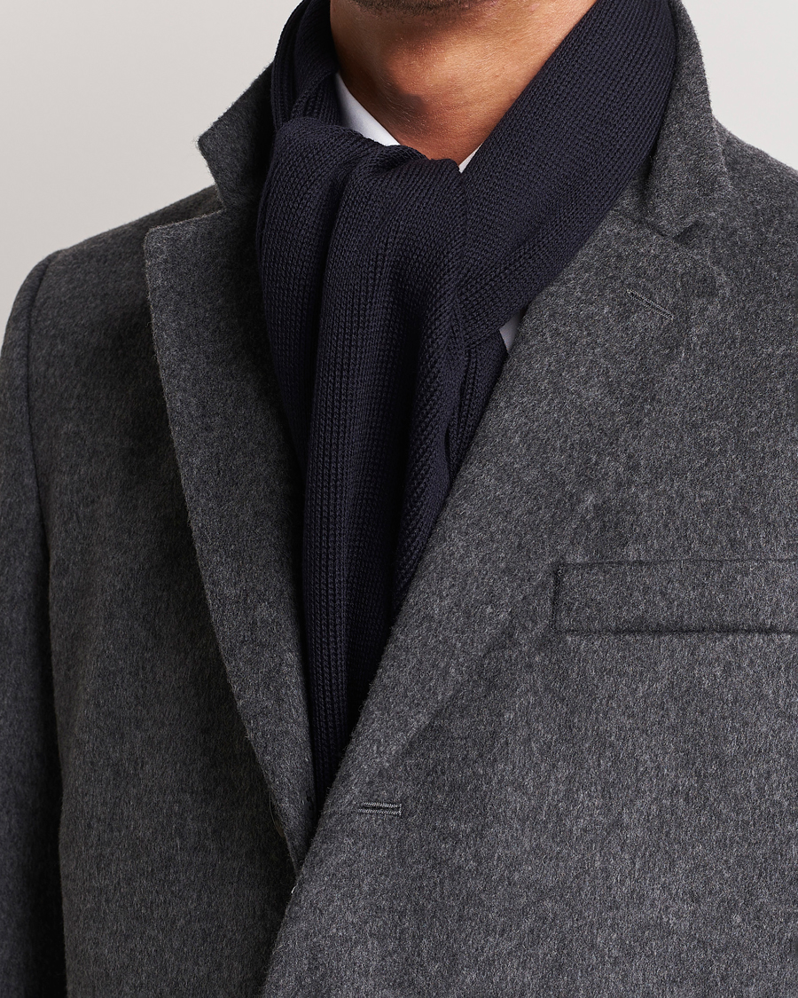 Heren |  | BOSS BLACK | Albas Wool Scarf Dark Blue