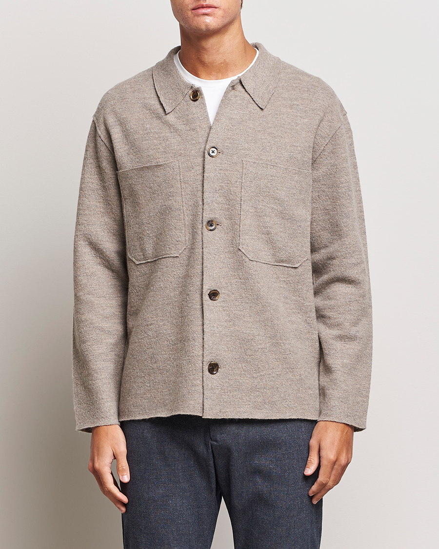 Heren |  | NN07 | Jonas Boiled Wool Cardigan Khaki