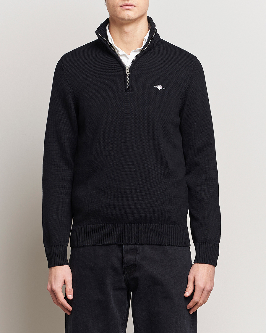 Heren |  | GANT | Cotton Half Zip Black