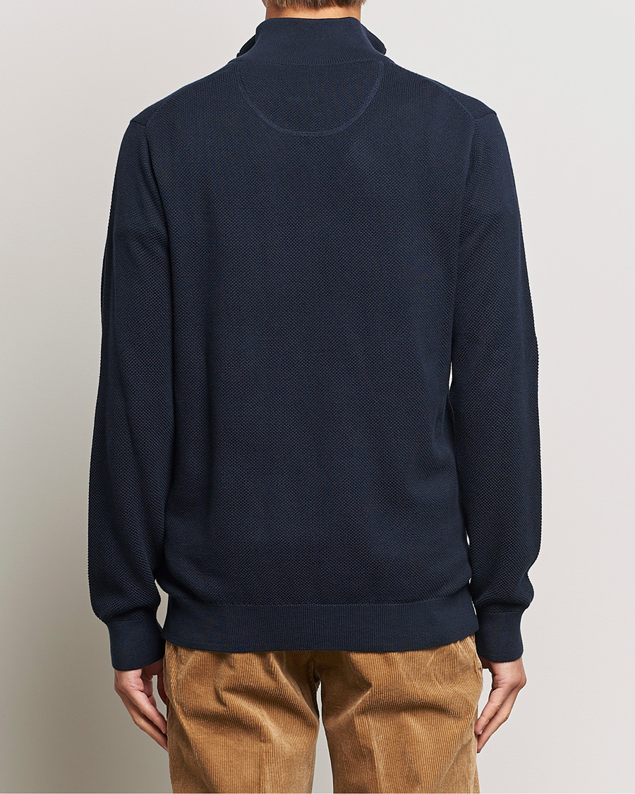 Heren | Truien | GANT | Cotton Pique Half Zip Evening Blue