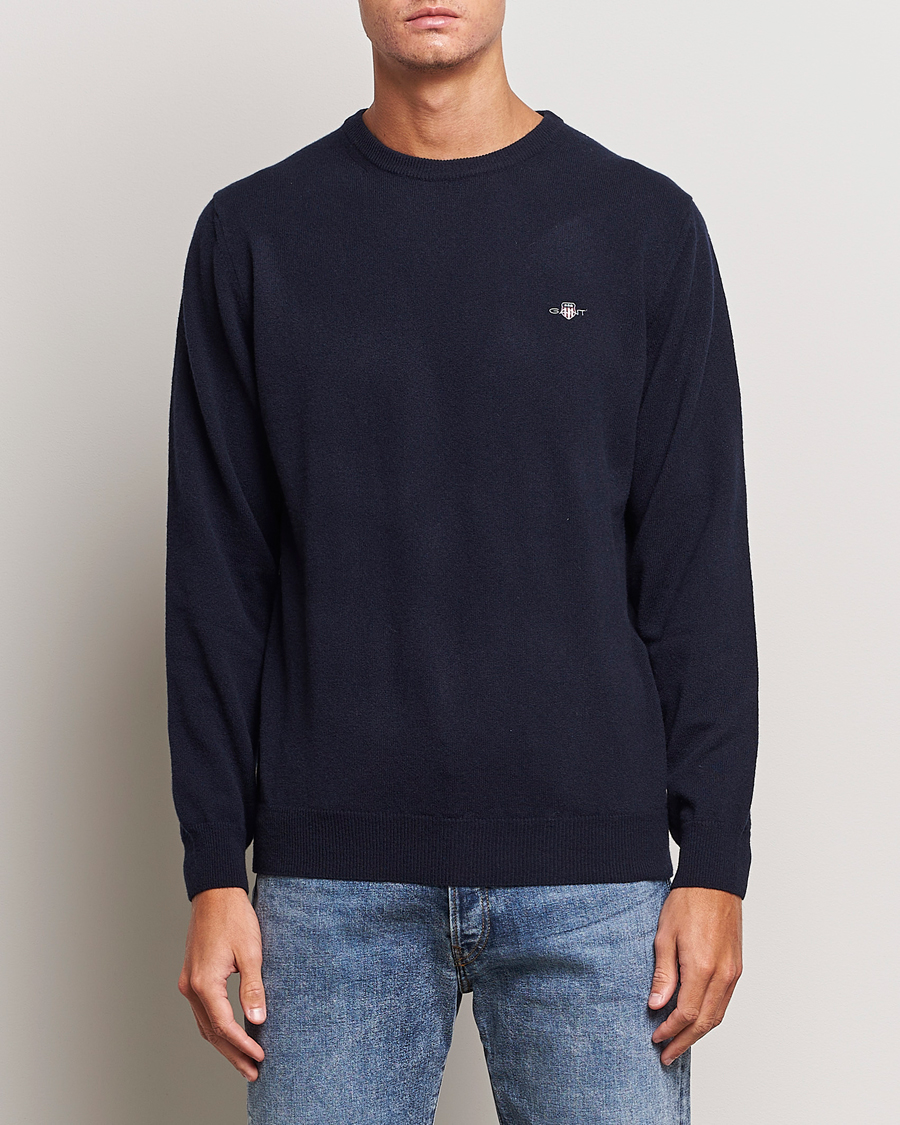 Heren |  | GANT | Lambswool Crew Neck Pullover Marine