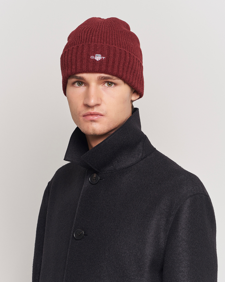 Heren | GANT Wool Lined Beanie Plumped Red | GANT | Wool Lined Beanie Plumped Red
