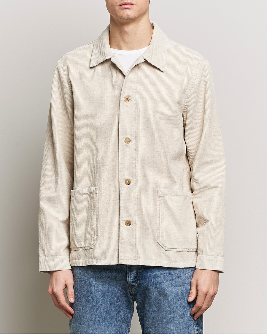 Heren |  | A.P.C. | Kerlouan Cotton/Linen Corduroy Shirt Jacket Ecru