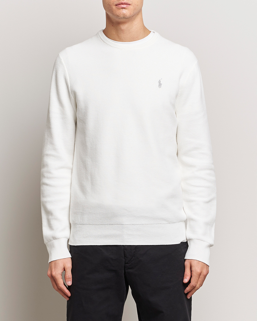 Heren |  | Polo Ralph Lauren | Textured Cotton Crew Neck Sweater Deckwash White