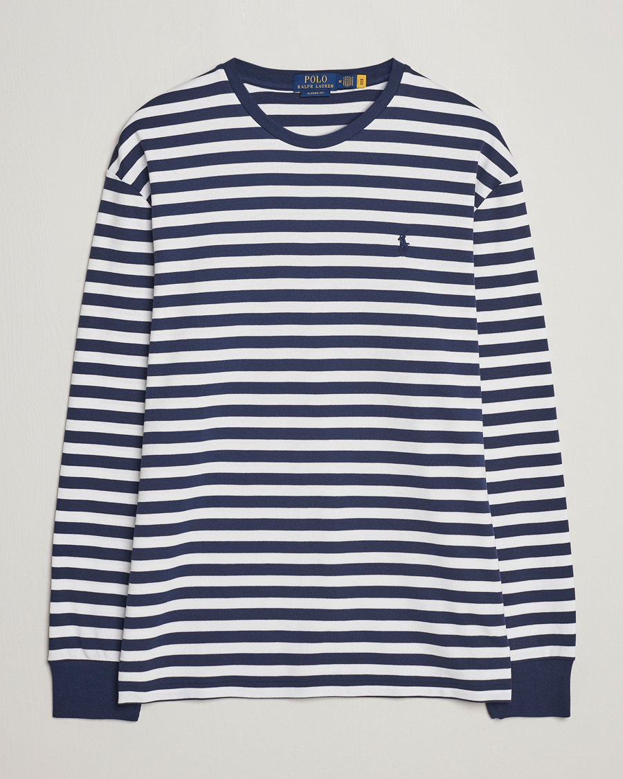 Polo Ralph Lauren Striped Long Sleeve T Shirt Refined Navy White