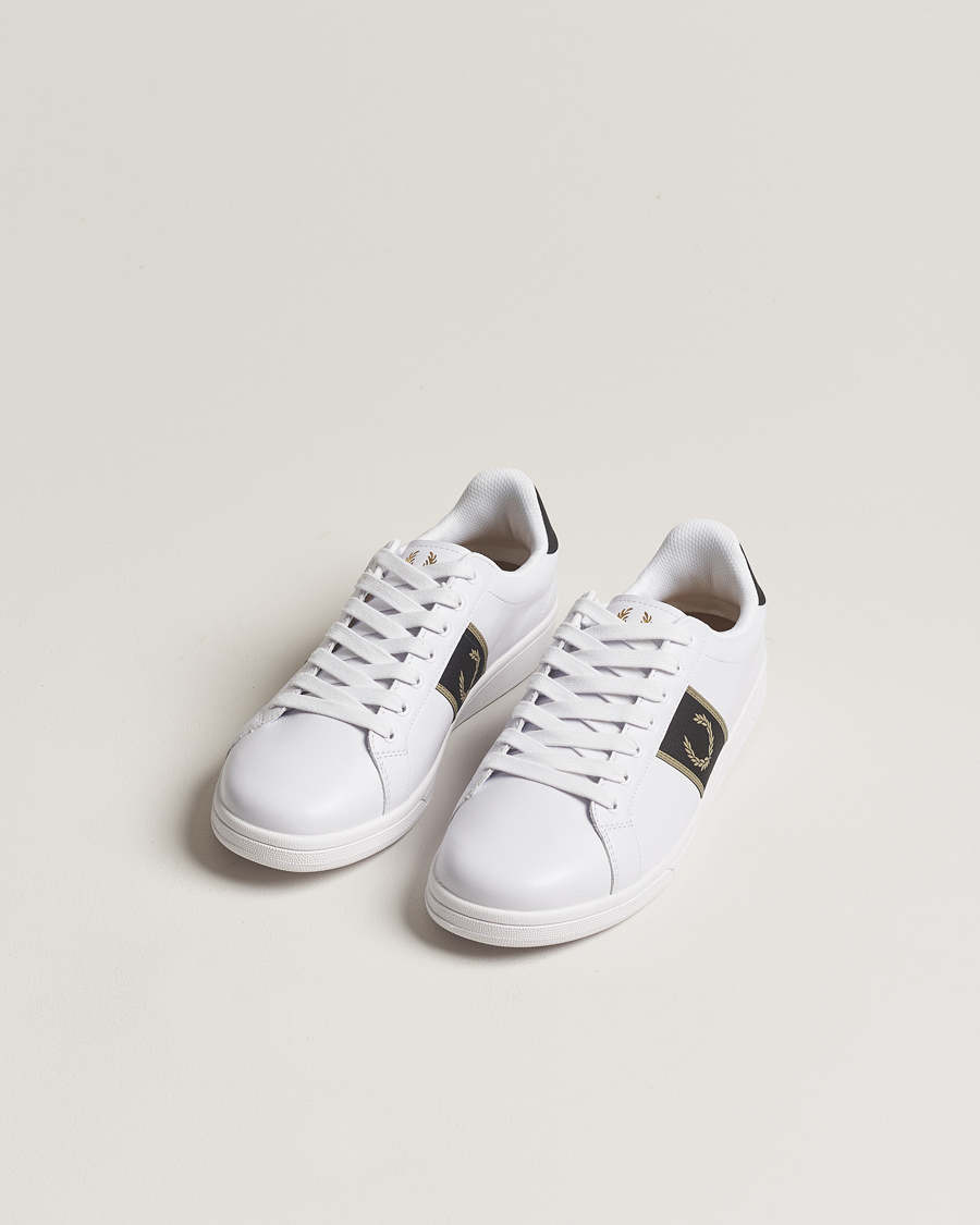 Heren |  | Fred Perry | B721 Leather Sneaker White/Warm Grey