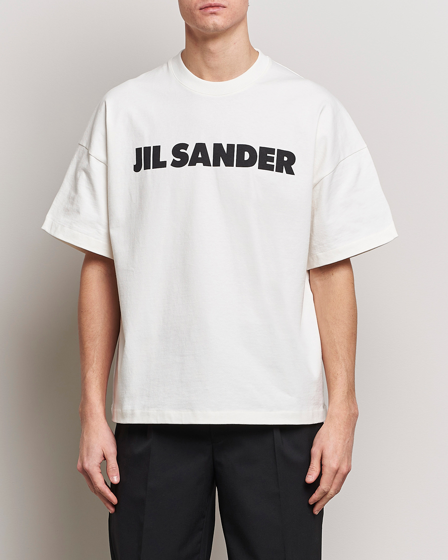 Heren |  | Jil Sander | Round Collar Logo T-Shirt White