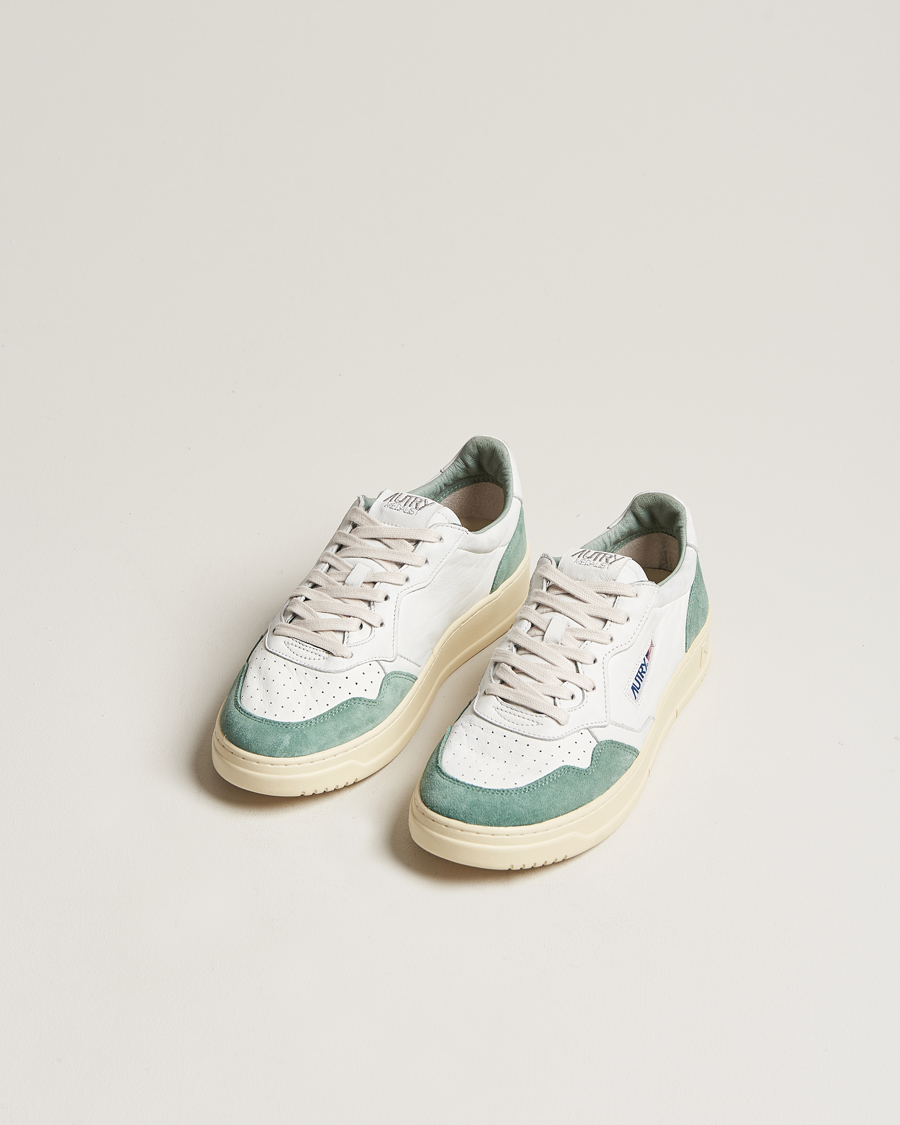 Heren |  | Autry | Medalist Low Goat/Suede Sneaker White/Military