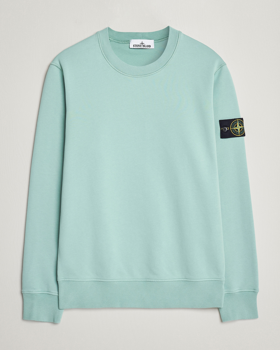 Stone Island Garment Dyed Cotton Sweatshirt Light Green