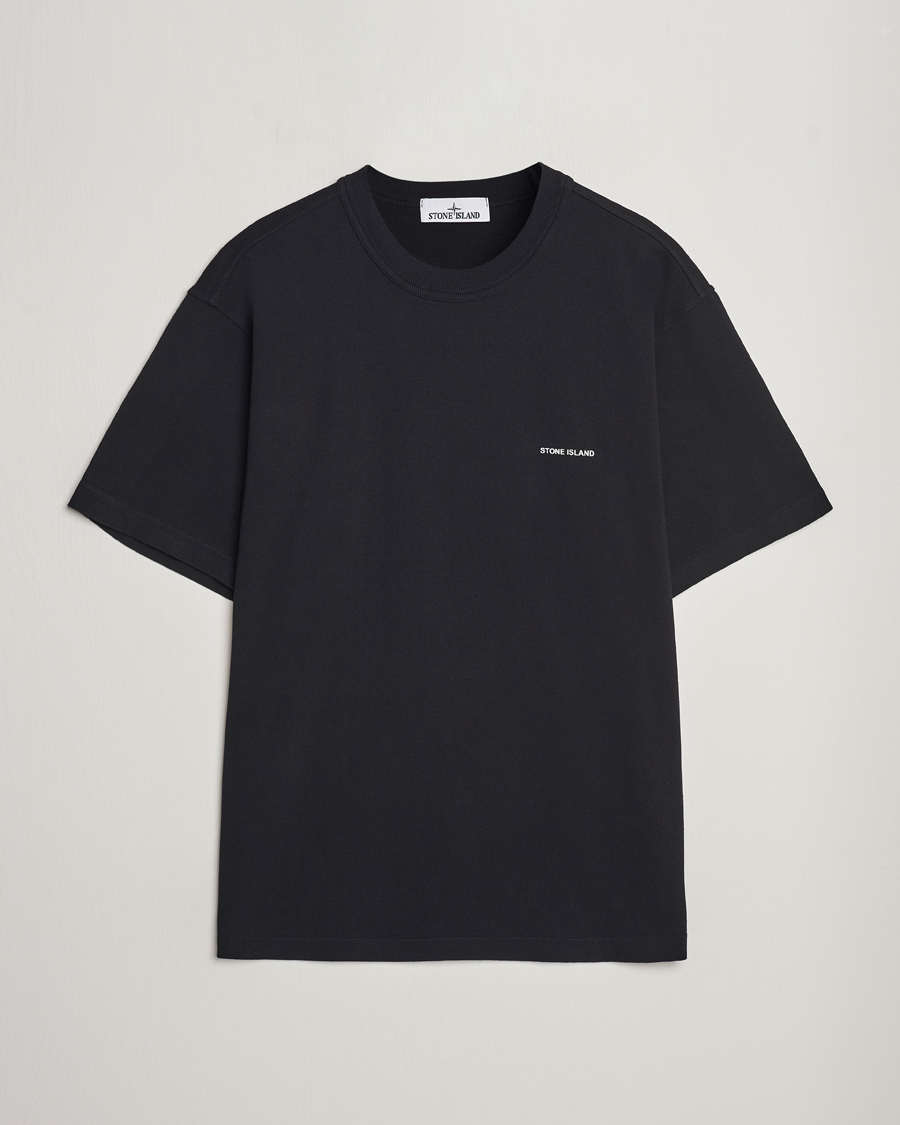 Stone Island Cotton Jersey Small Logo T Shirt Black Man