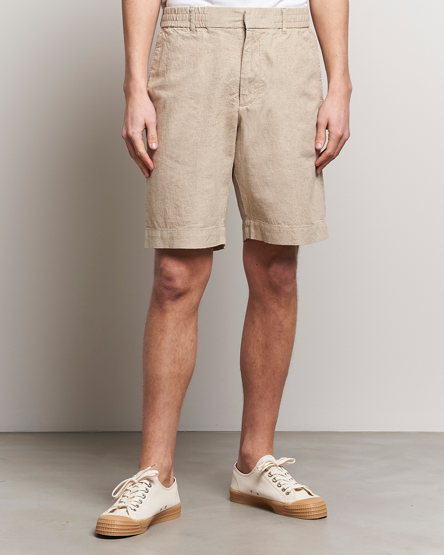 Heren | NN07 | NN07 | Billie Linen Shorts Oatmeal