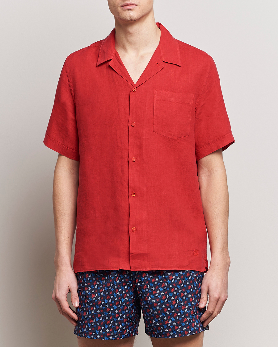 Heren |  | Vilebrequin | Carhli Resort Short Sleeve Shirt Mouline Rouge