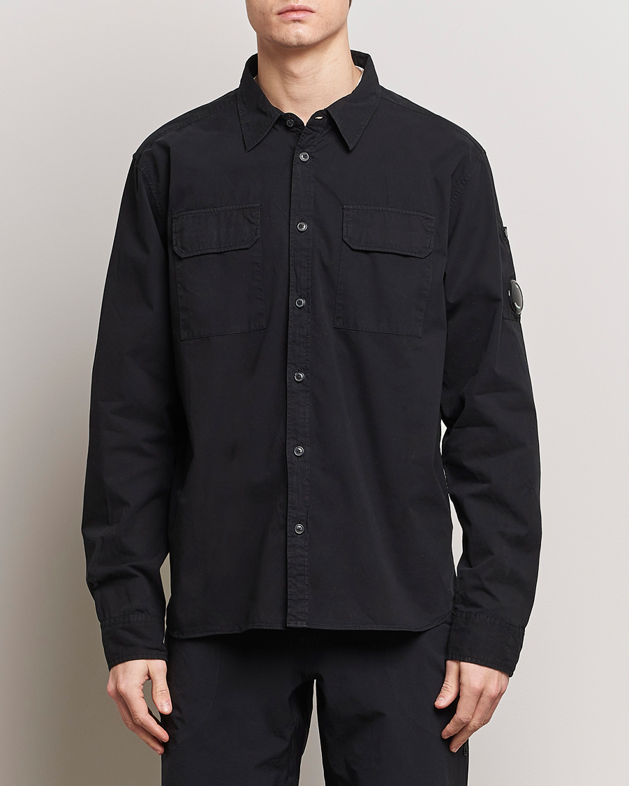 C.P. Company Long Sleeve Gabardine Pocket Shirt Black Man CareOfCarl