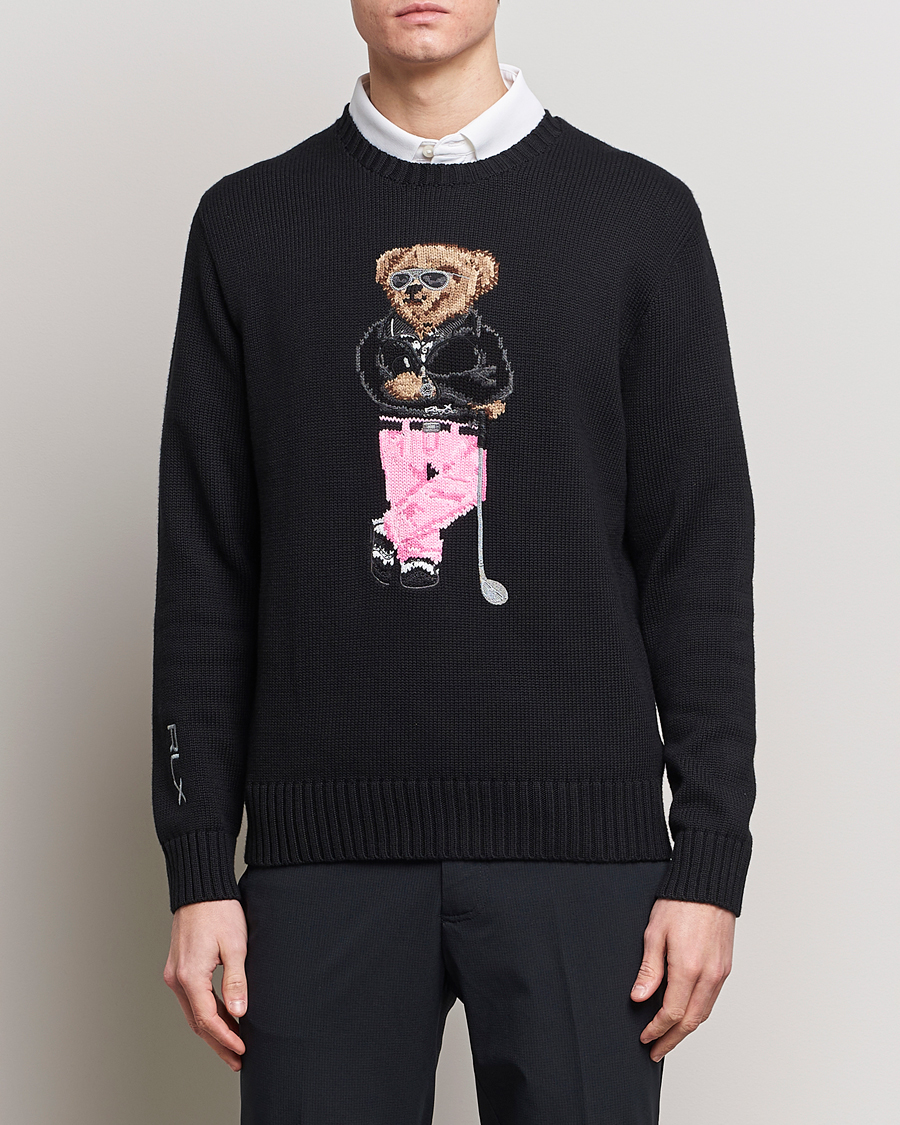Heren |  | RLX Ralph Lauren | Bear Golfer Knitted Sweater Polo Black