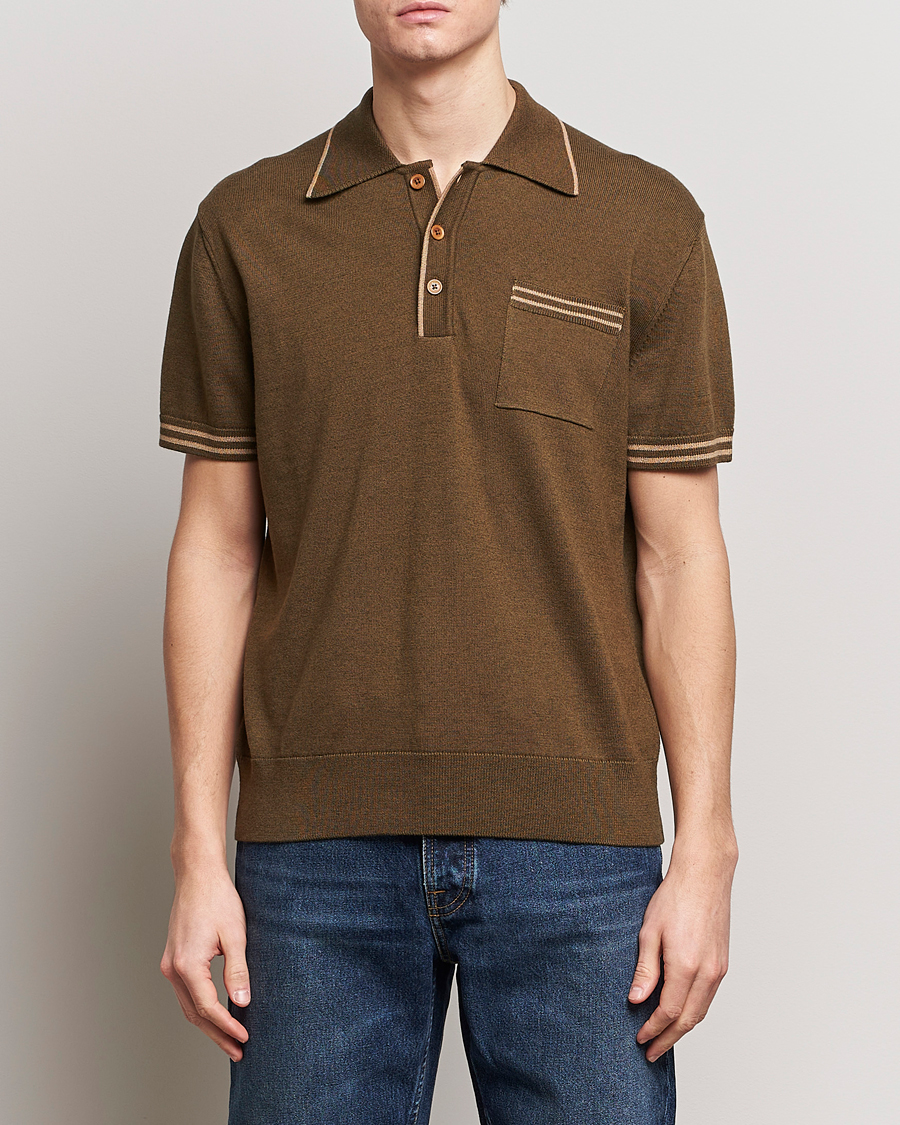 Heren |  | Nudie Jeans | Frippe Knitted Polo Olive
