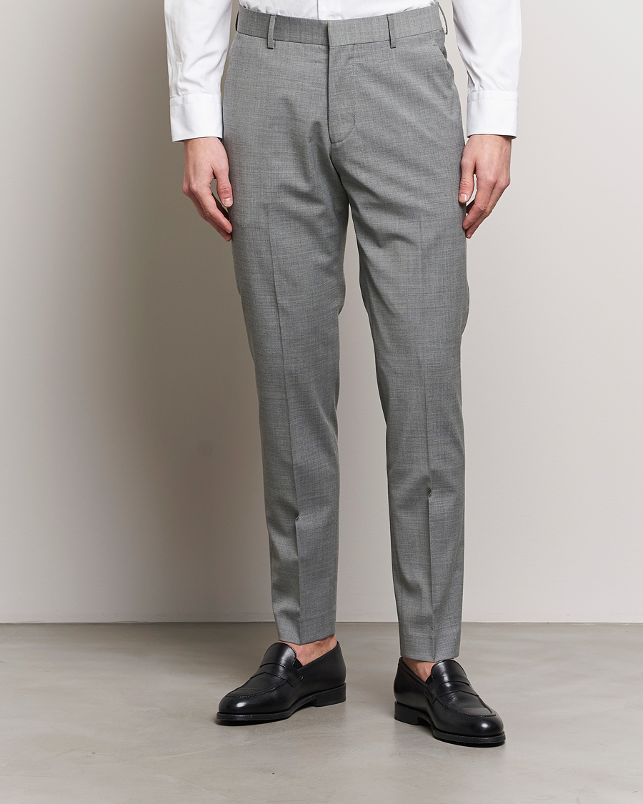 Heren |  | Tiger of Sweden | Tenuta Wool Travel Suit Trousers Grey Melange