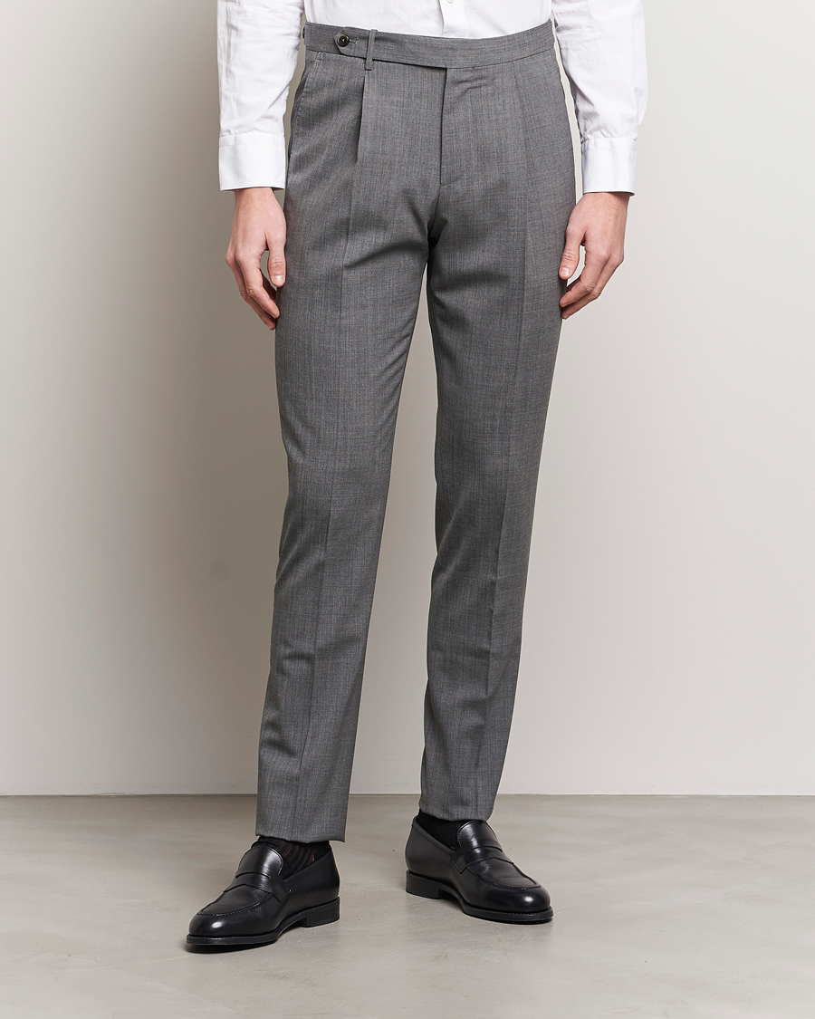 Heren |  | PT01 | Gentleman Fit Wool Stretch Trousers Medium Grey