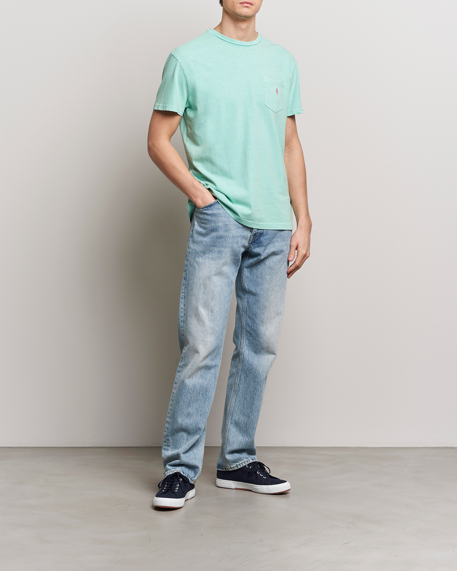 Heren |  | Polo Ralph Lauren | Cotton Linen Crew Neck T-Shirt Celadon