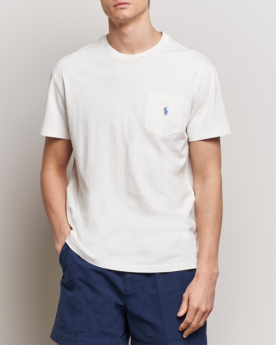 Heren |  | Polo Ralph Lauren | Cotton Linen Crew Neck T-Shirt Ceramic White