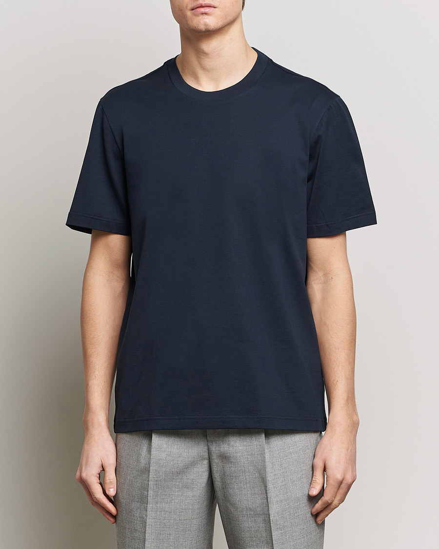 Heren |  | Brioni | Short Sleeve Cotton T-Shirt Navy