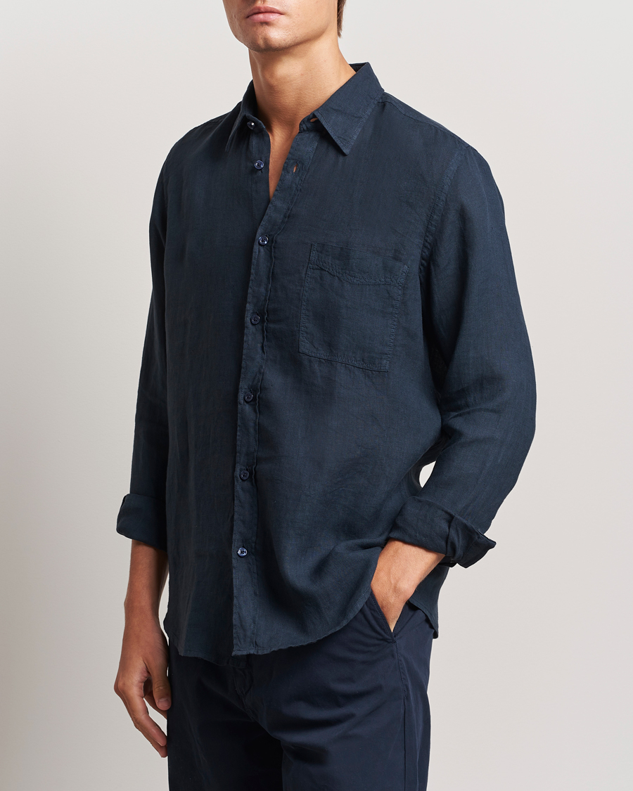 Heren |  | BOSS ORANGE | Relegant Linen Shirt Dark Blue