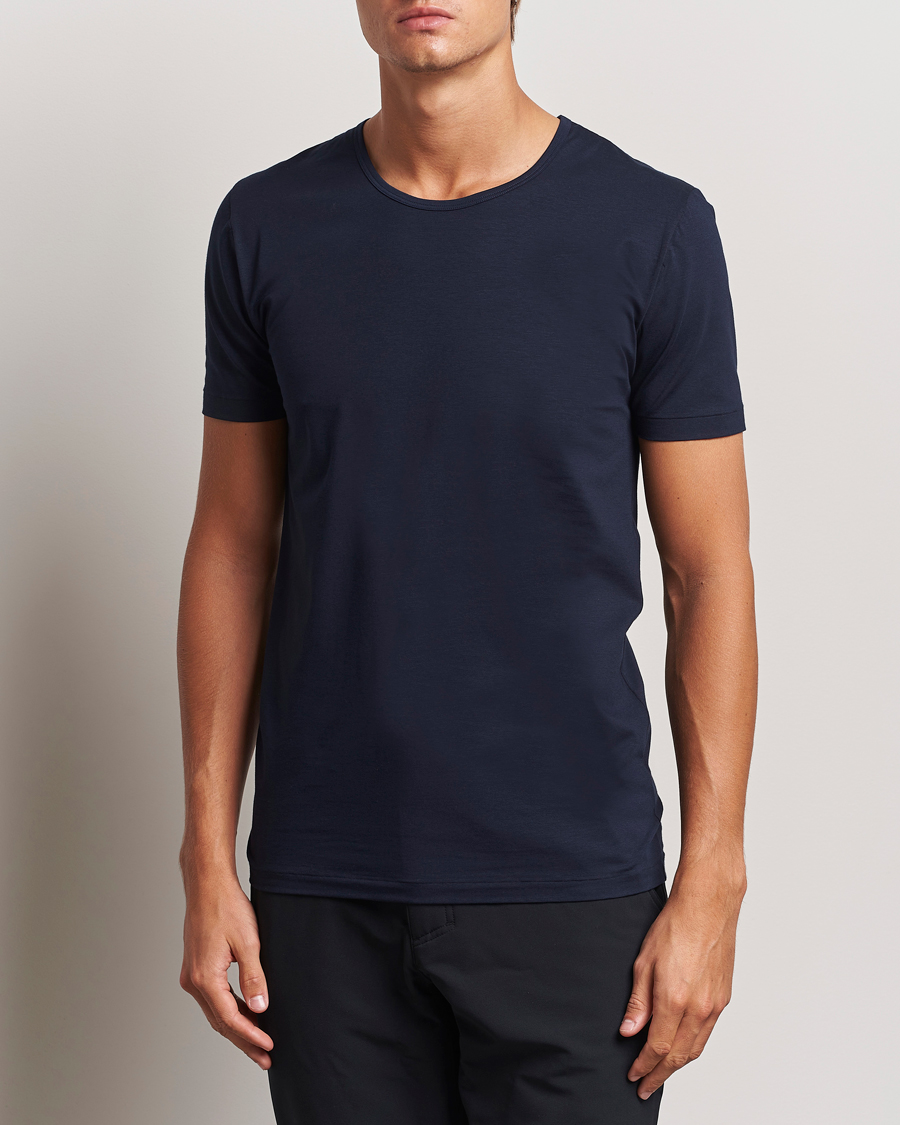 Heren |  | Zimmerli of Switzerland | Pure Comfort Crew Neck T-shirt Navy