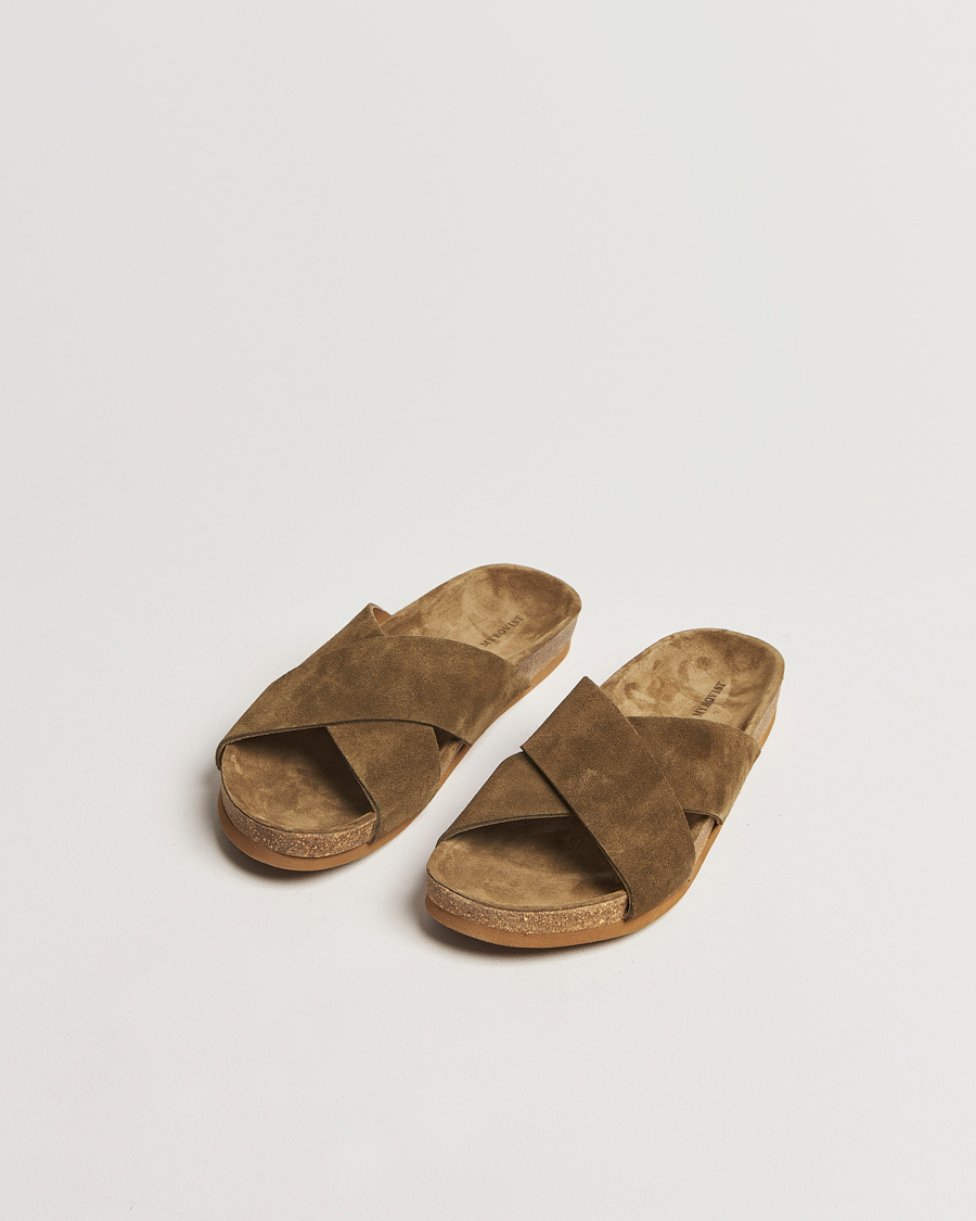 Heren |  | Myrqvist | Solvik Sandals Moss Green Suede