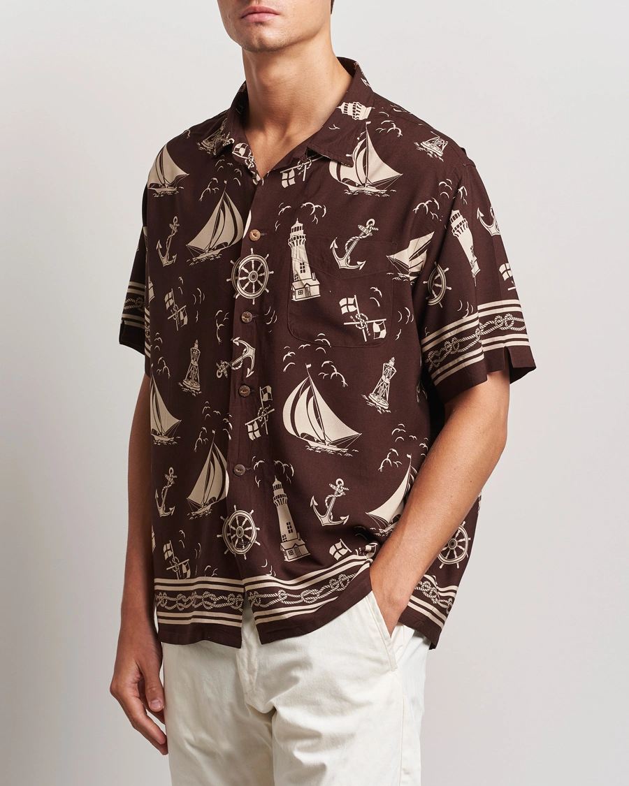 Heren |  | Polo Ralph Lauren | Printed Rayon Short Sleeve Shirt Captins Convo