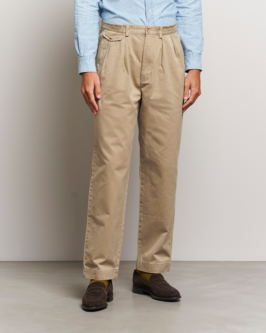 Heren |  | Polo Ralph Lauren | Rustic Twill Pleated Worker Trousers RL Khaki