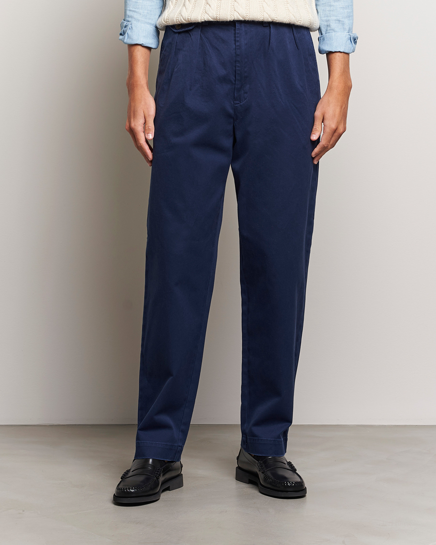 Heren |  | Polo Ralph Lauren | Rustic Twill Pleated Worker Trousers Newport Navy