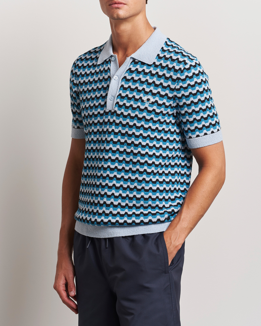 Heren |  | Fred Perry | Bouclé Jacquard Knitted Polo Light Smoke