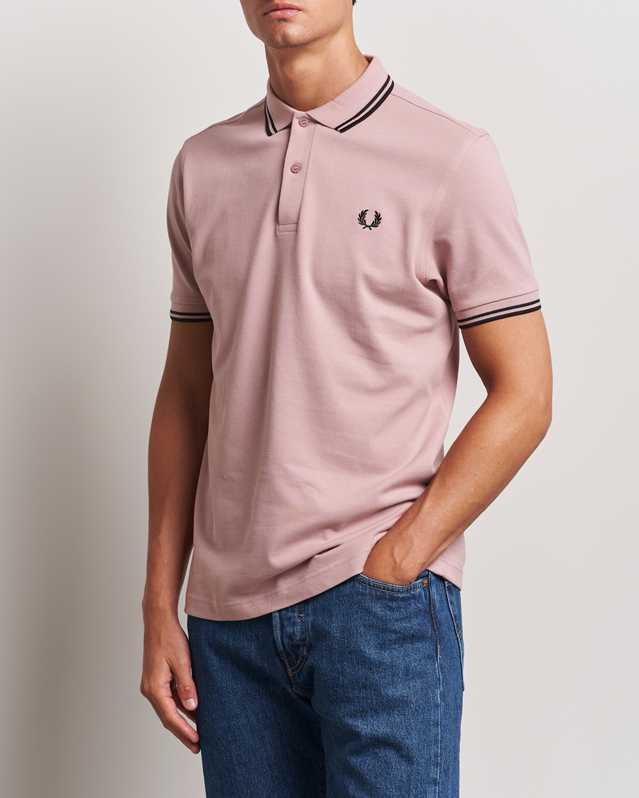 Heren |  | Fred Perry | Twin Tipped Polo Shirt Dusty Rose Pink