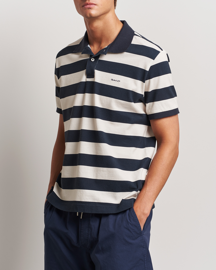 Heren |  | GANT | Heavy Washed Striped Polo Evening Blue