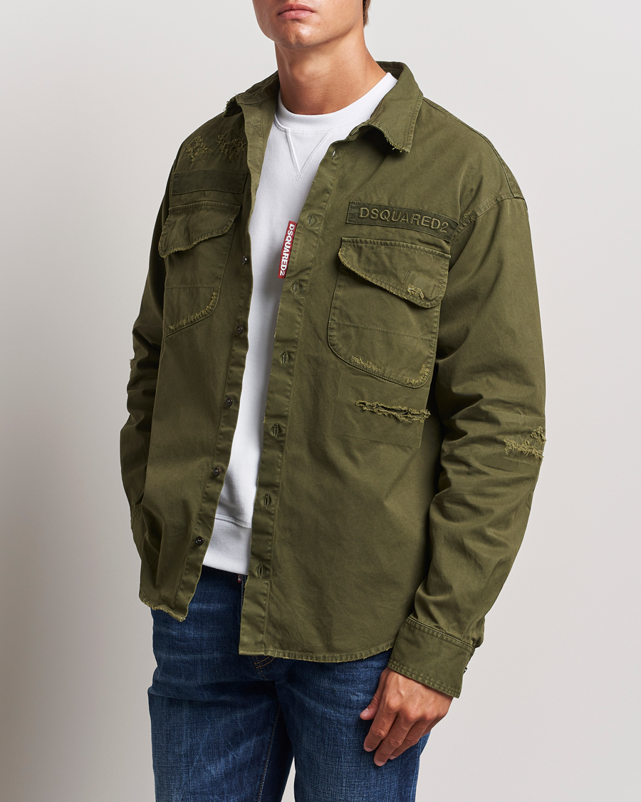 Heren |  | Dsquared2 | Garment Dyed Ranger Shirt Army Green