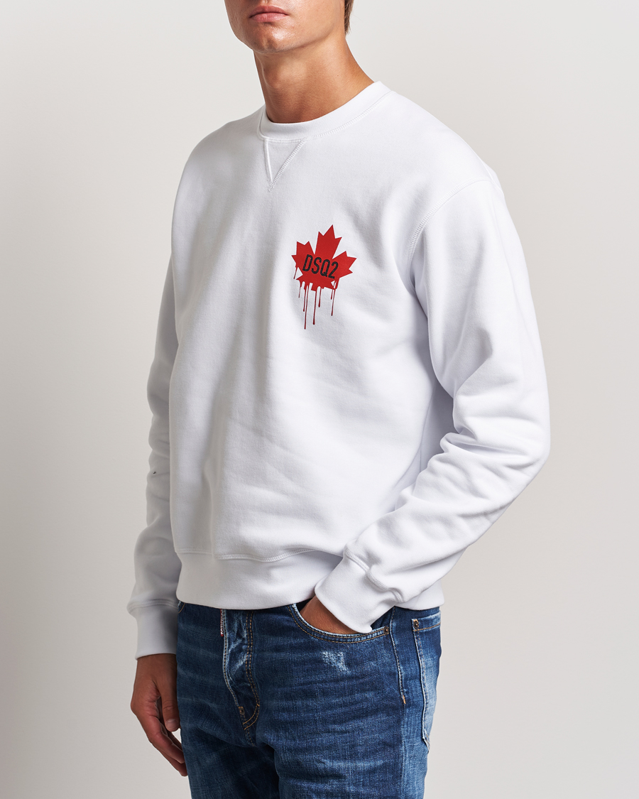 Heren |  | Dsquared2 | Small Leaf Sweatshirt White