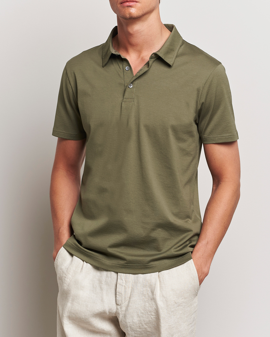 Sunspel Cotton Jersey Polo Khaki Man CareOfCarl