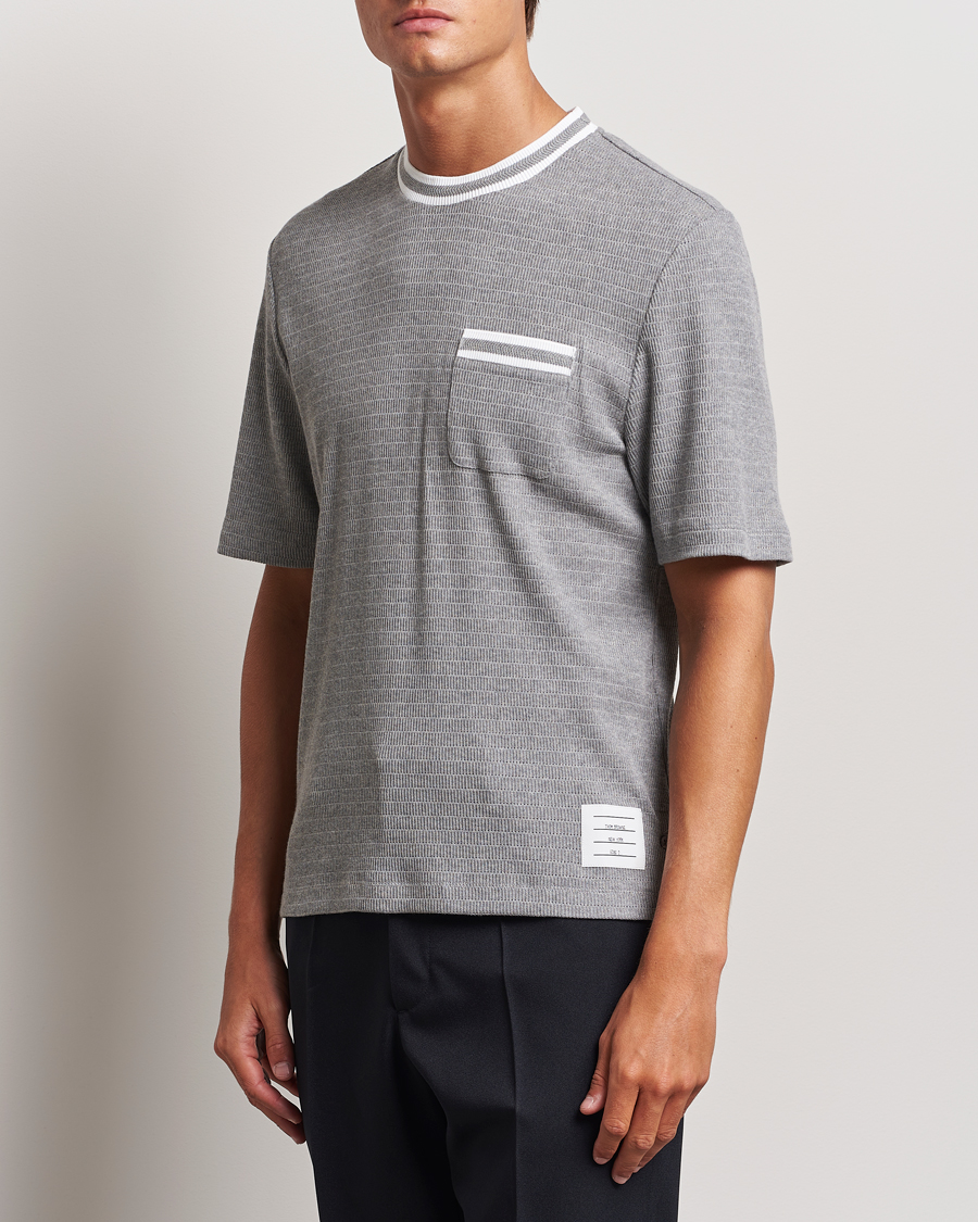 Heren |  | Thom Browne | Short Sleeve Contrast T-Shirt Light Grey