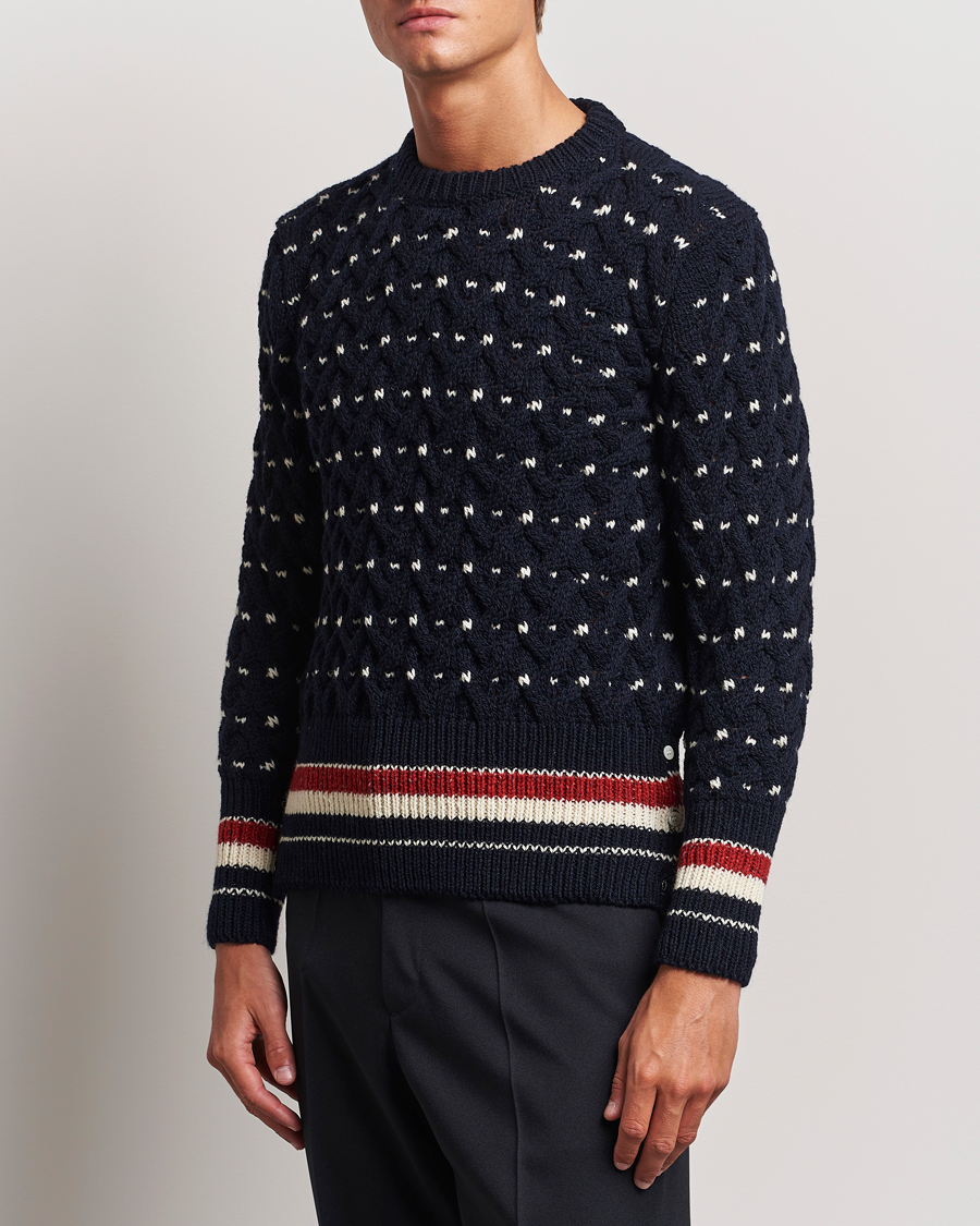 Heren |  | Thom Browne | Donegal Cable Sweater Navy