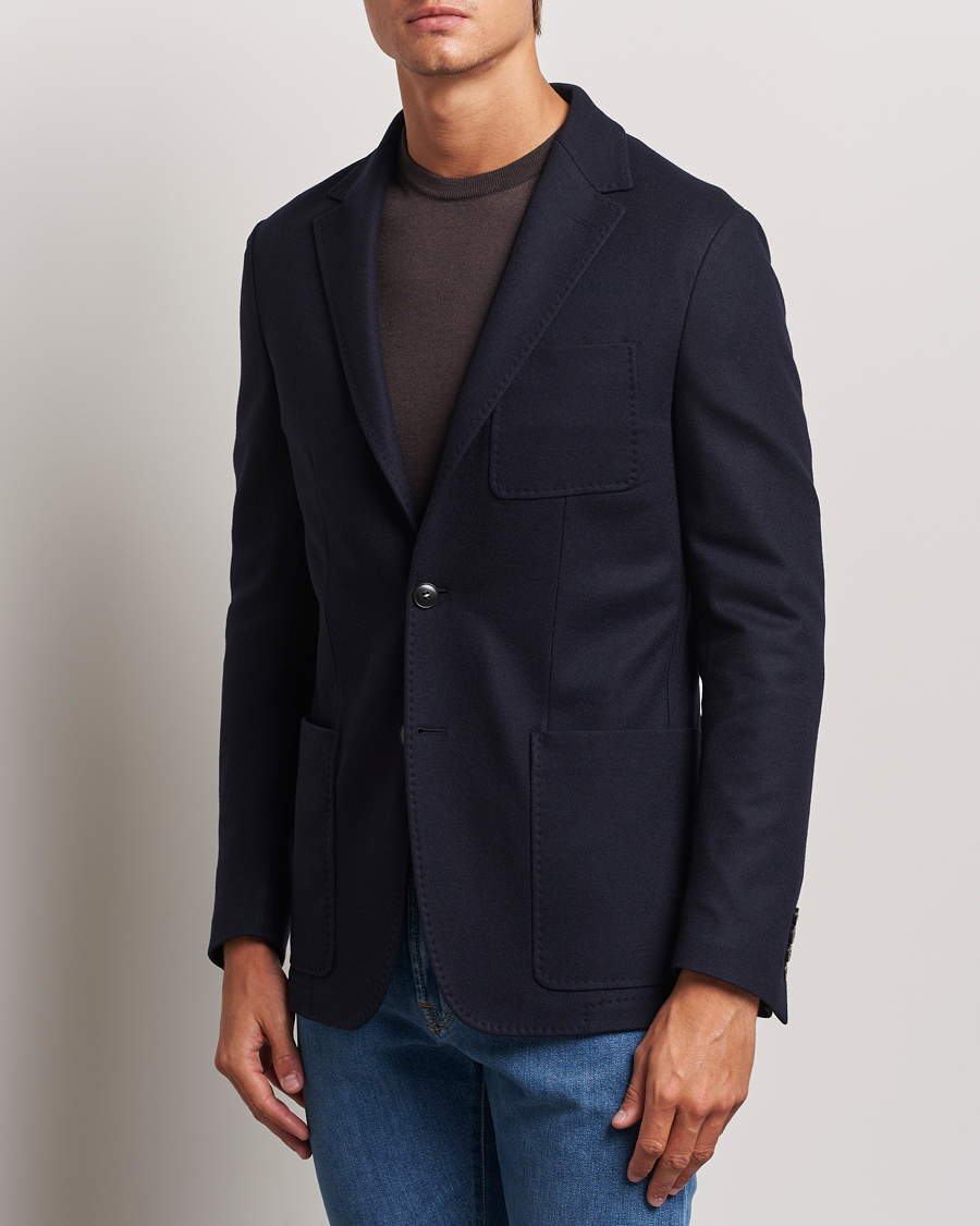 Heren | Business & Beyond - Formal | Canali | Soft Wool Jersey Blazer Navy