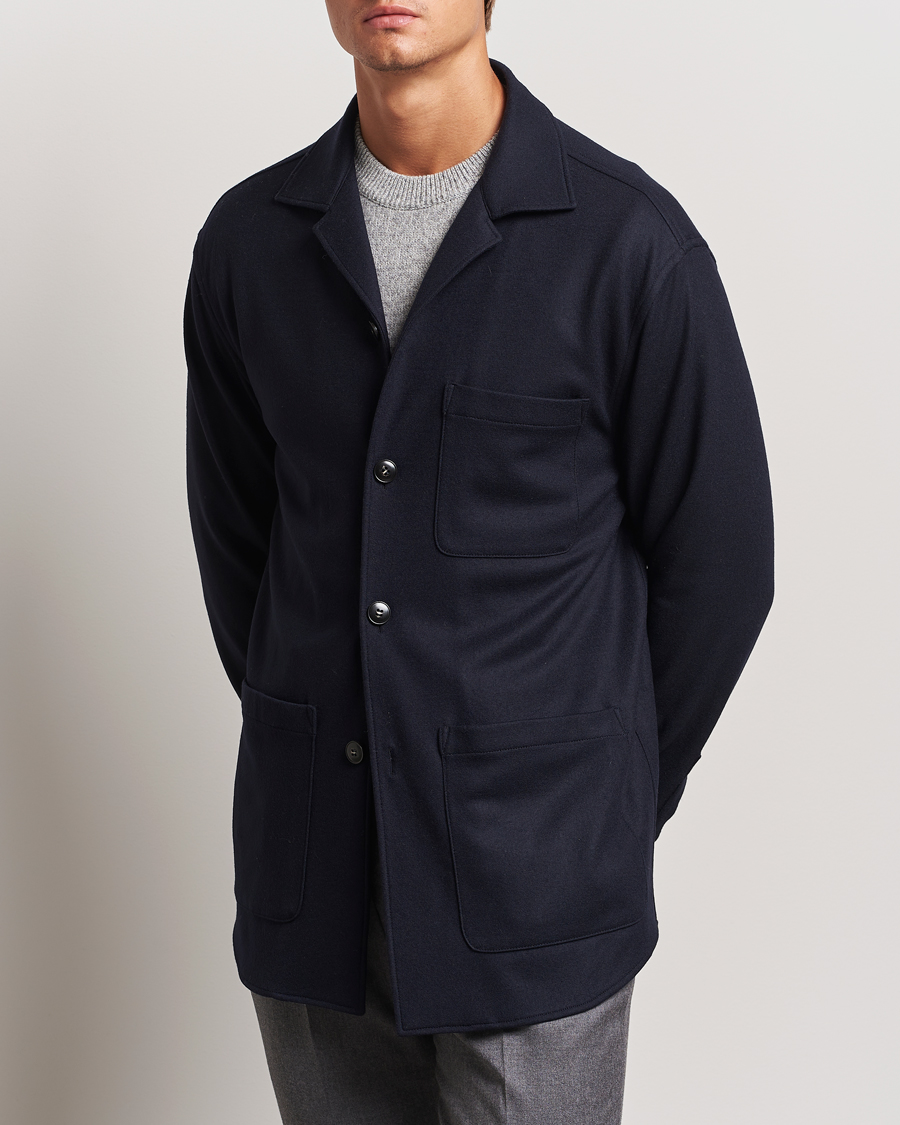 Heren |  | Canali | Wool Shirt Jacket Navy