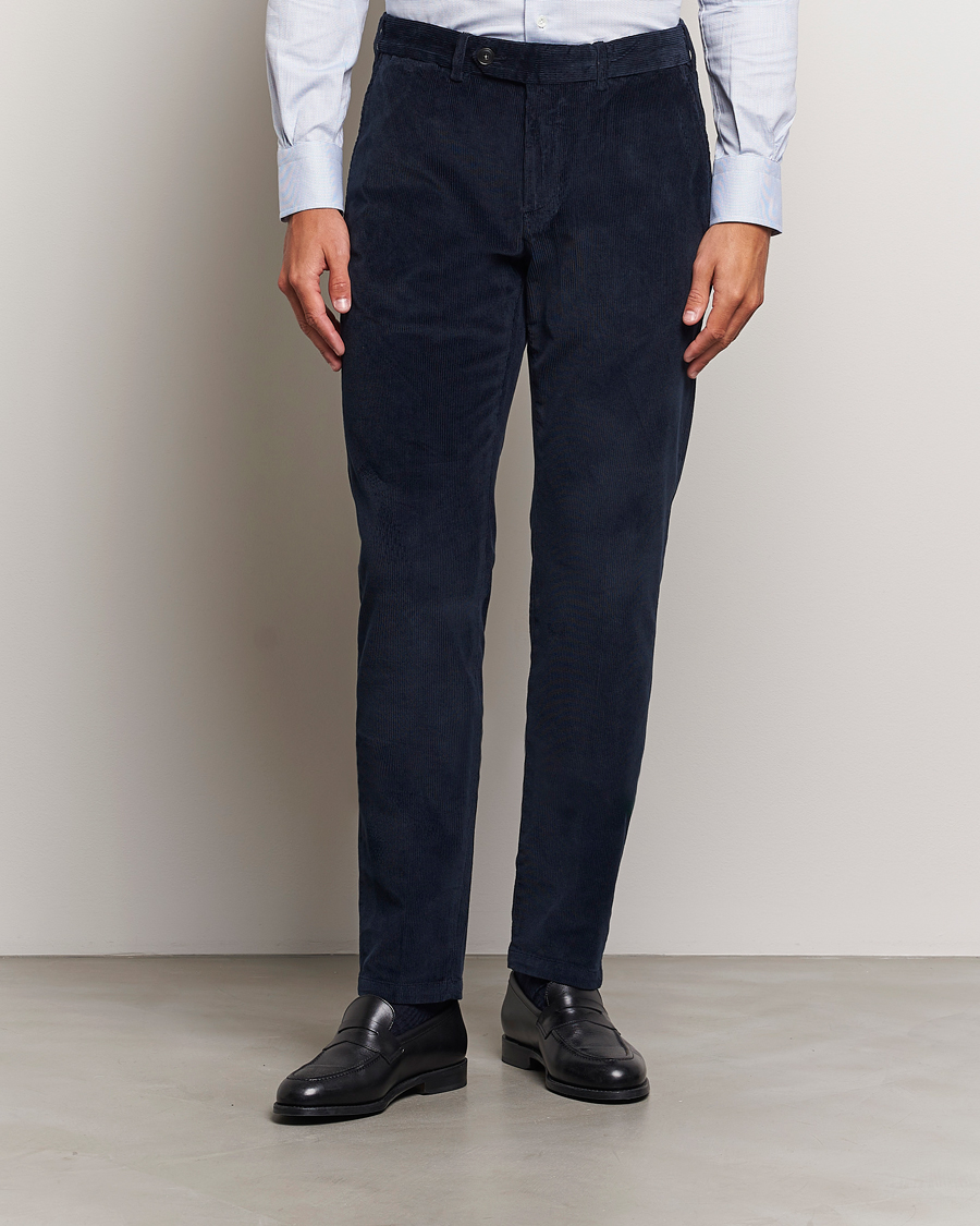 Heren |  | Canali | Slim Fit Corduroy Trousers Navy