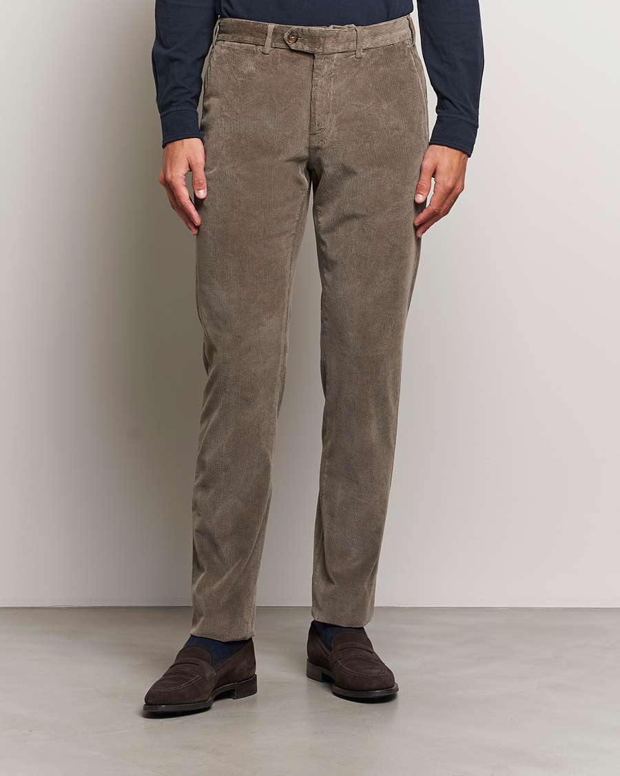 Heren |  | Canali | Slim Fit Corduroy Trousers Taupe