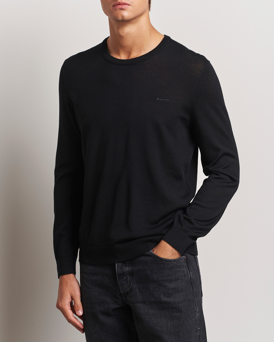 Heren |  | GANT | Extrafine Merino Wool C-Neck Black