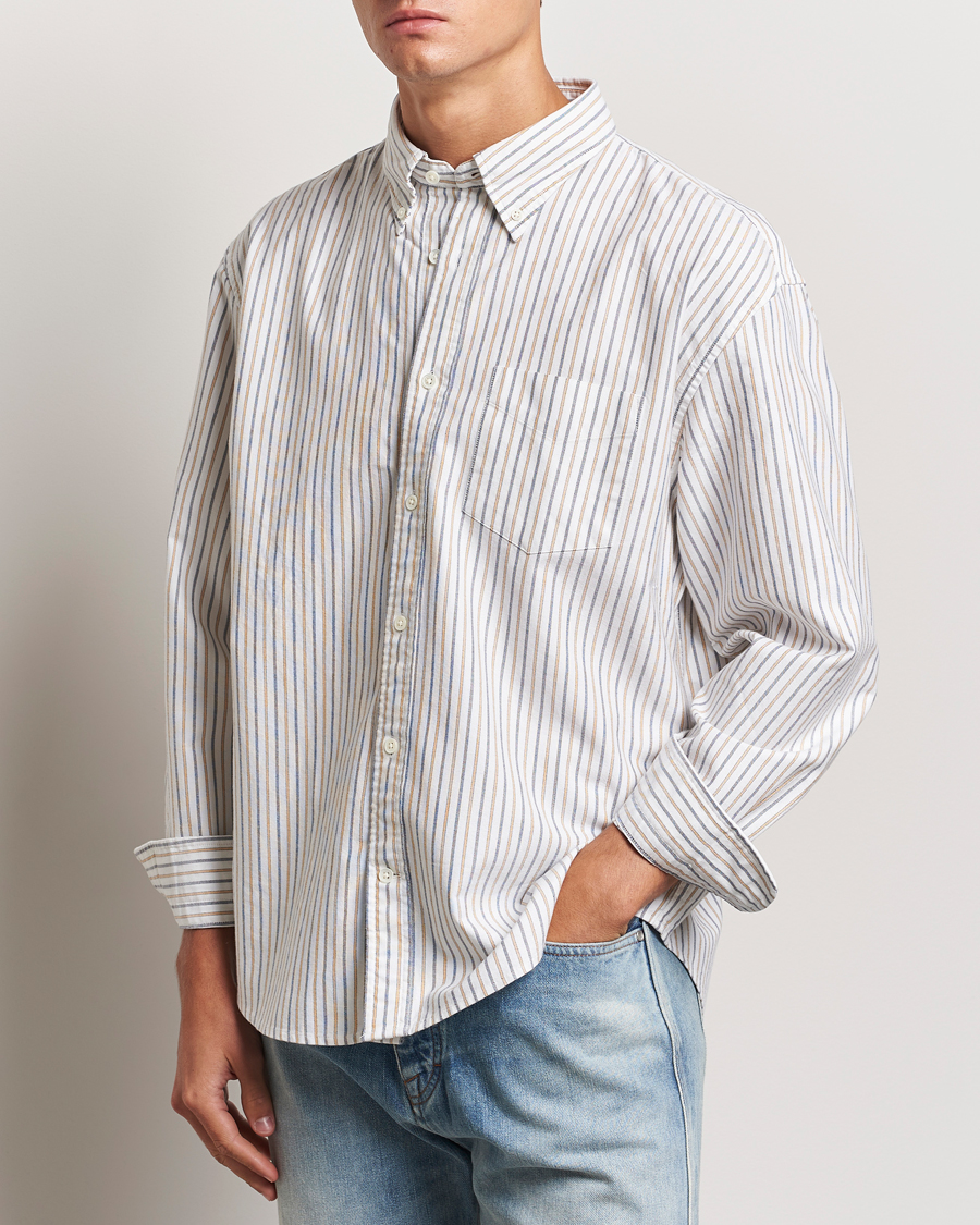 Heren |  | GANT | Rel Herigate Oxford Stripe Shirt Eggshell