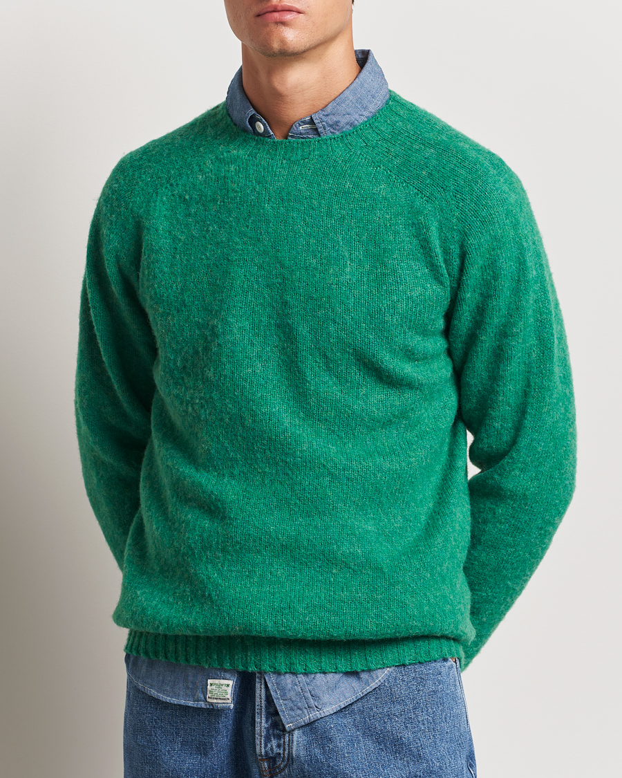 Heren | Truien | Harley Of Scotland | Brushed Supersoft Lambswool Crewneck Pixie